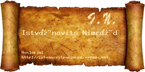 Istvánovits Nimród névjegykártya